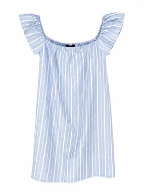 NWT Missguided Off the Shoulder Blue Stripe Mini Dress